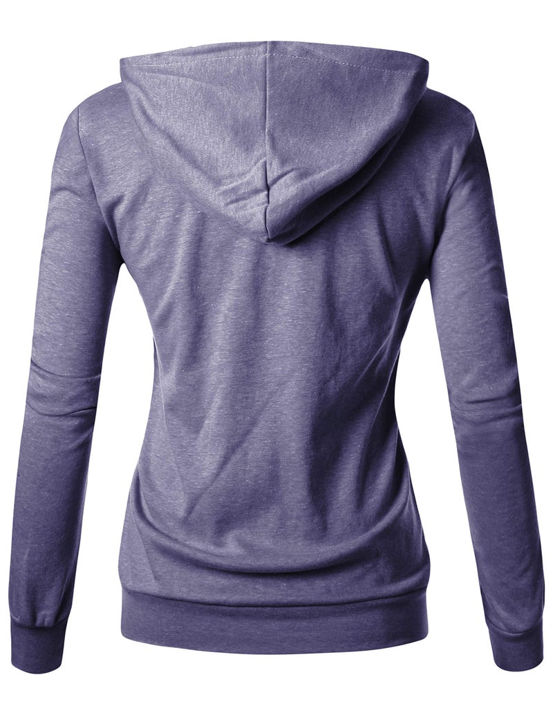 GIVON Women's Lightweight Zip Up Hoodie â€“ Long Sleeve Thin Casual Hooded Jacket, Plus DCF200-LAVENDER-L - Image 3